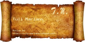 Tuli Mariann névjegykártya