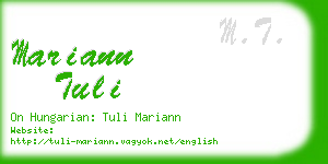 mariann tuli business card